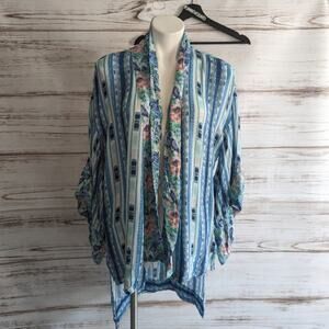 BCBG Maxazria Tildie Boho Printed Open Front Cardi sz XS/S